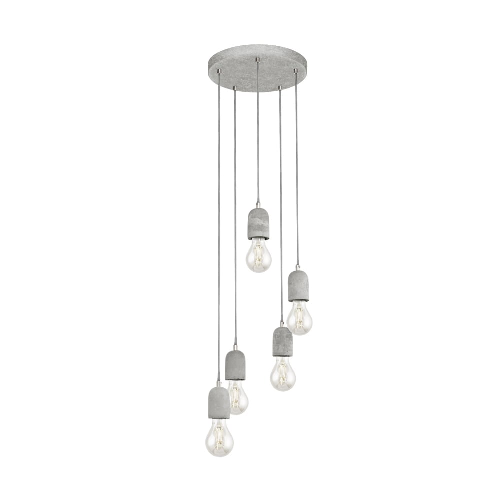 Concrete Hanging Ceiling Light Pendant of 5 Lights