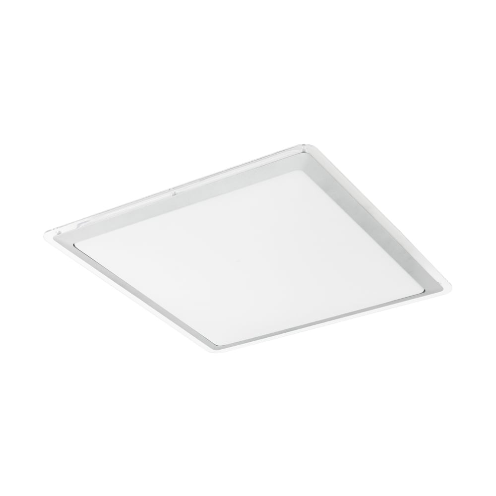 Competa Silver and White Flush Square Ceiling Light Fixture