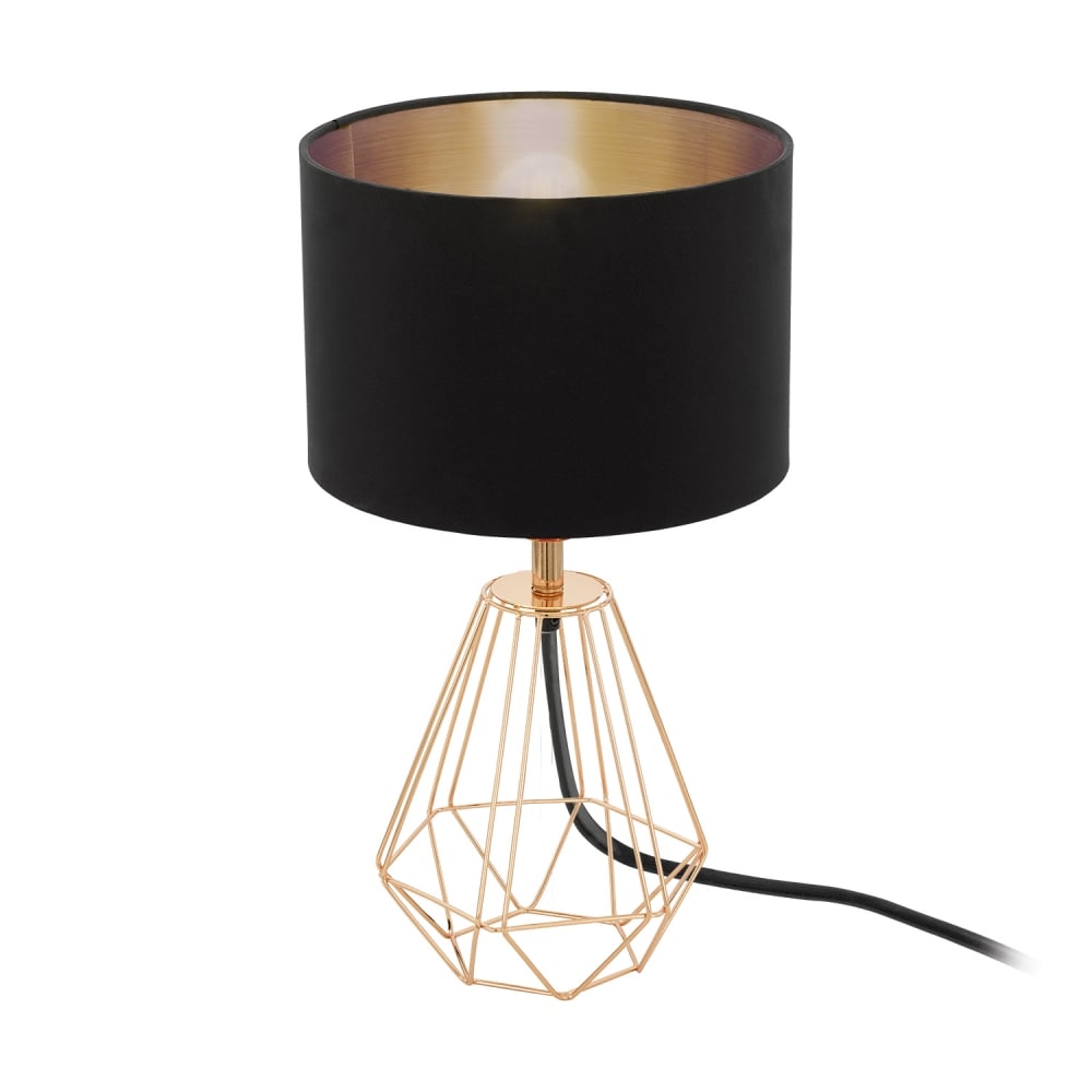Carlton Rose Copper Wire Frame Table Lamp and Shade