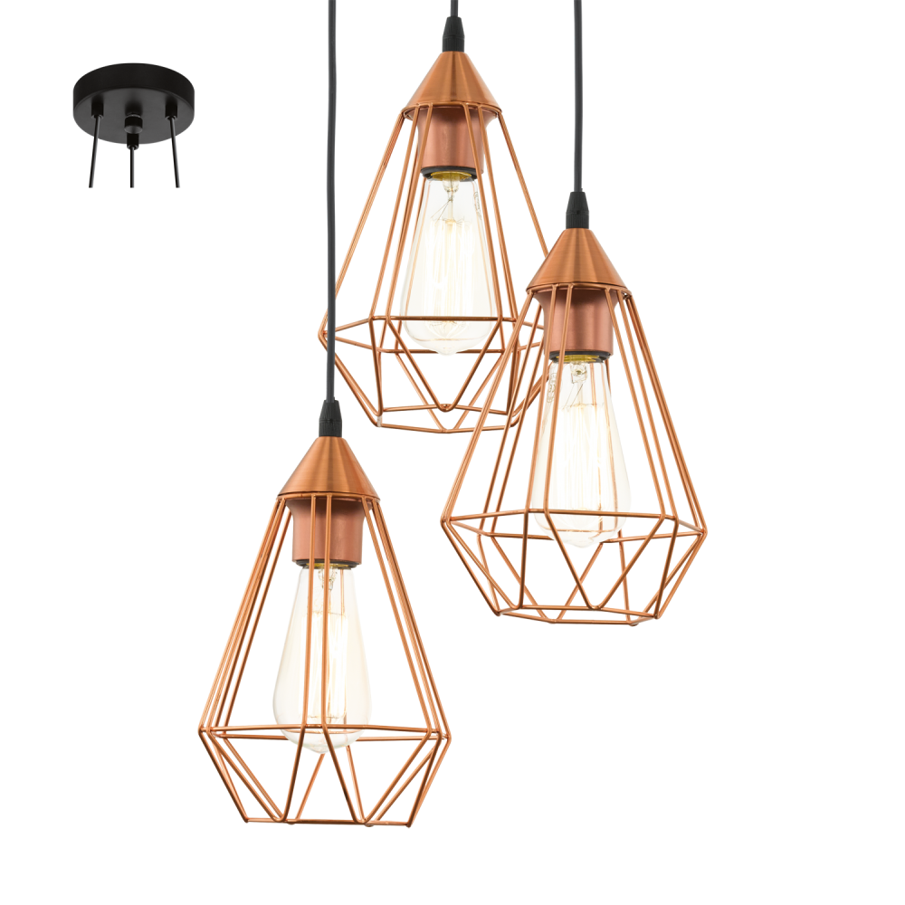 Tarbes Vintage Geometric Grouped Copper Pendant