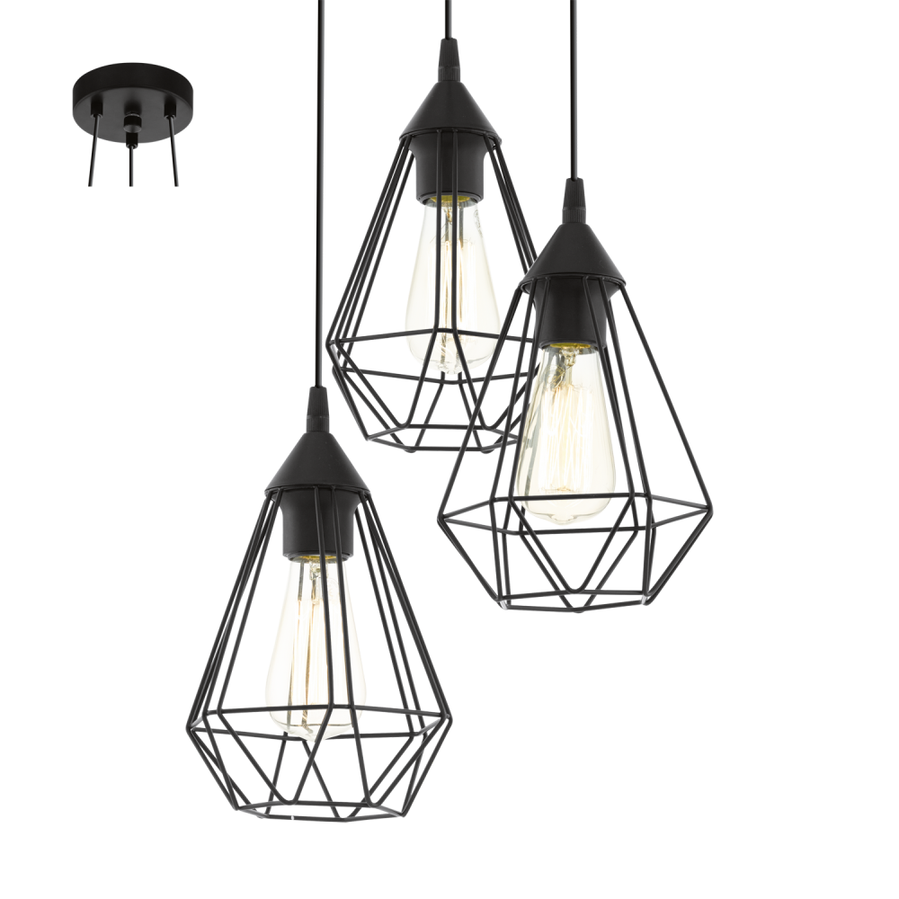 Tarbes Vintage Geometric Grouped Black Pendant