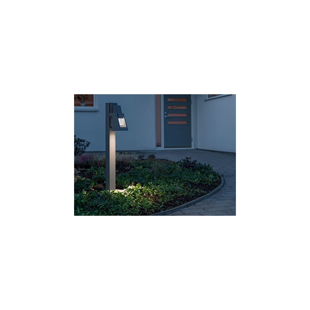 Potenza Modern Japanese Bollard Post Light, Grey