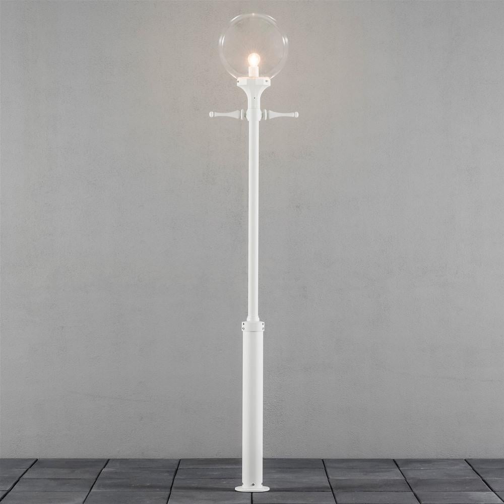 Orion Traditional White Garden Light Column with Clear Globe