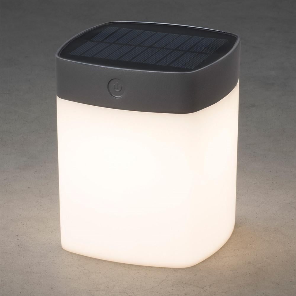 Solar Powered Dimmable LED Garden Table Light, Grey