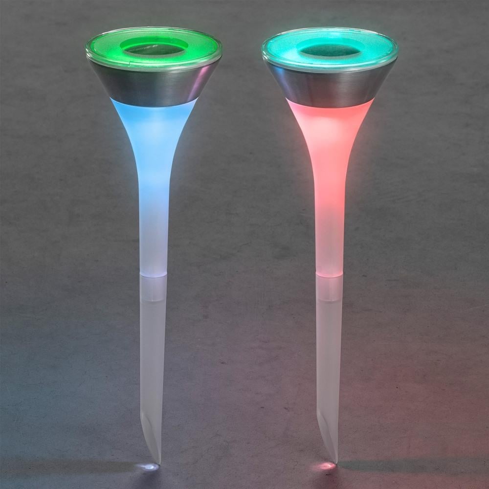 Solar Power Flowerbed Spike Lights Colour Changing