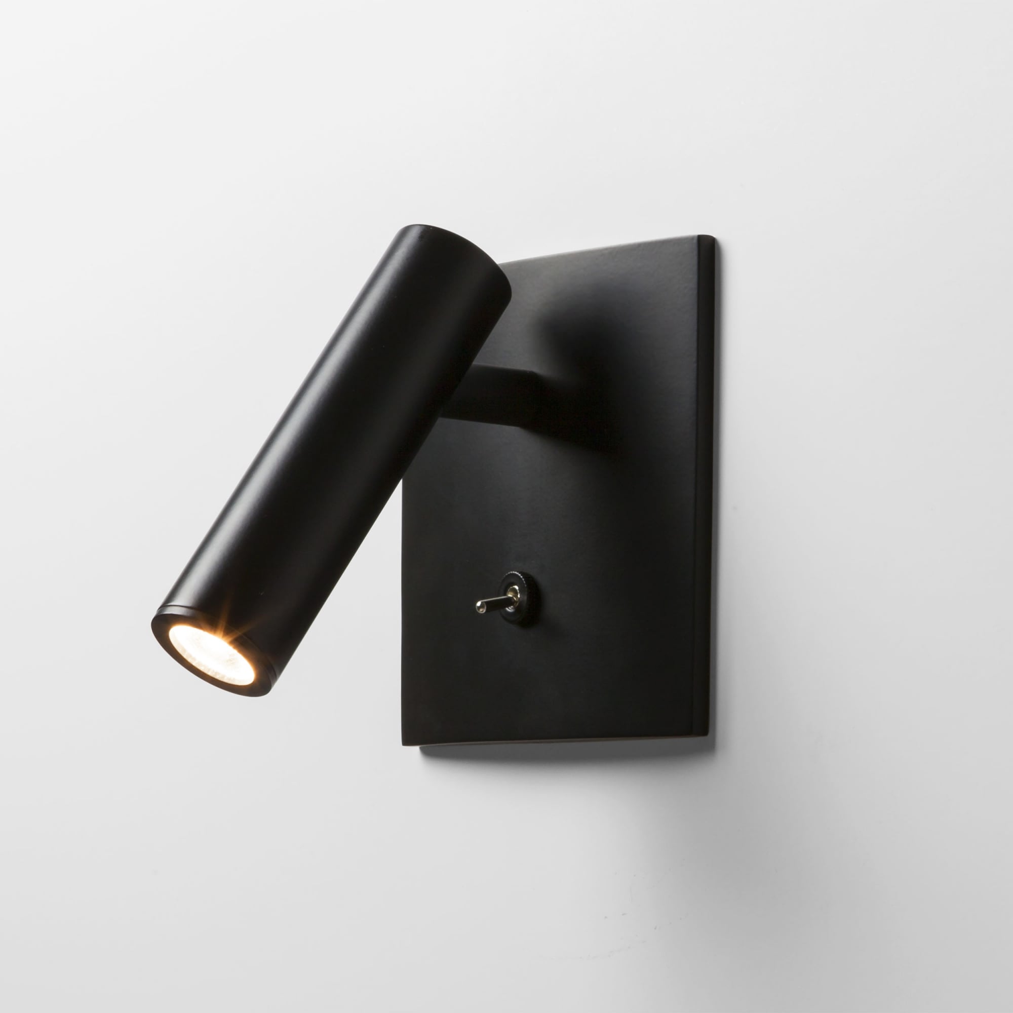 Enna Modern LED Black Reading Wall Light with On Off Switch