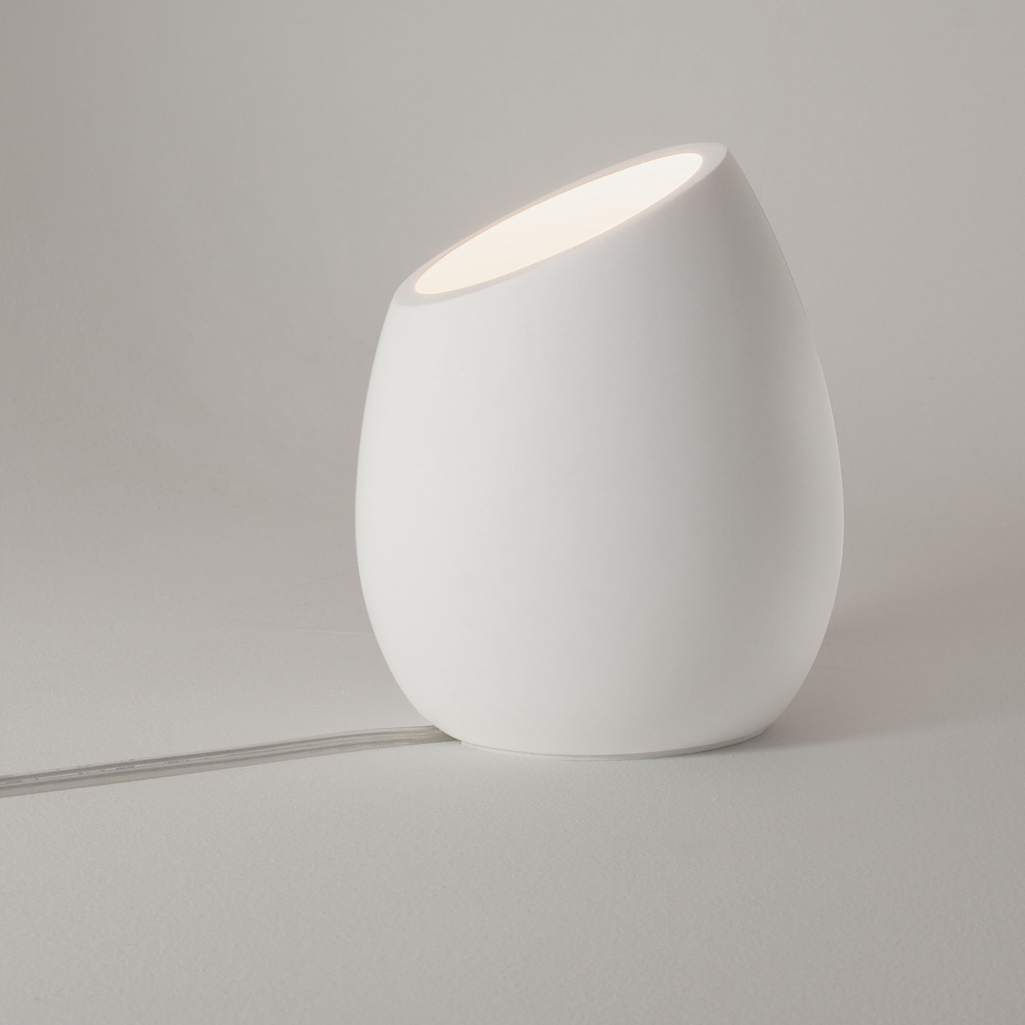 Limina Ceramic White Plaster Egg Shaped Floor Light