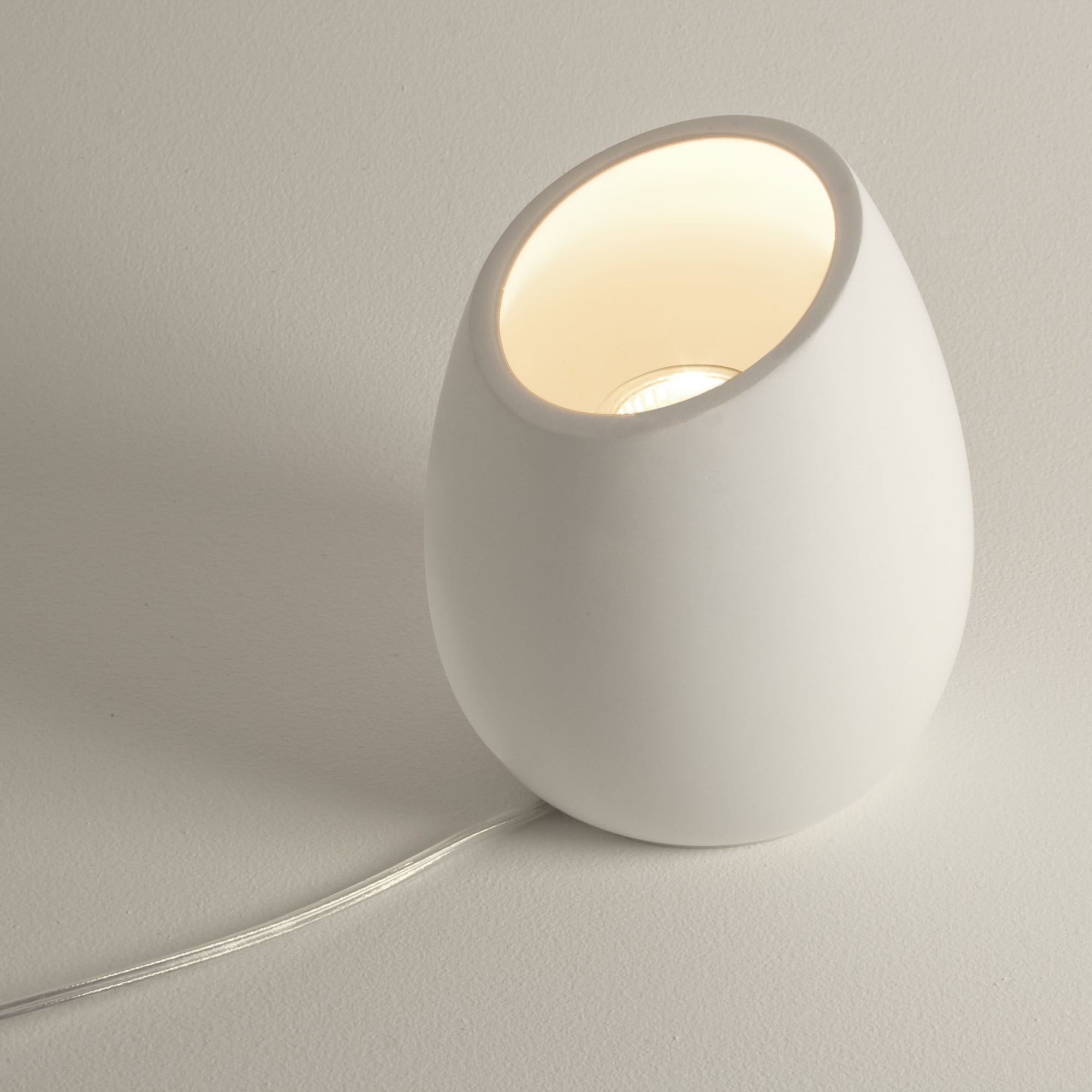 Limina Ceramic White Plaster Egg Shaped Floor Light