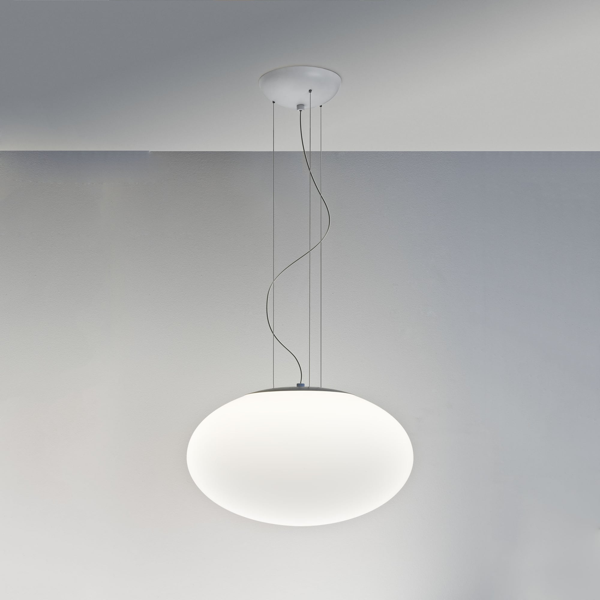 Modern French White Globe Ceiling Pendant