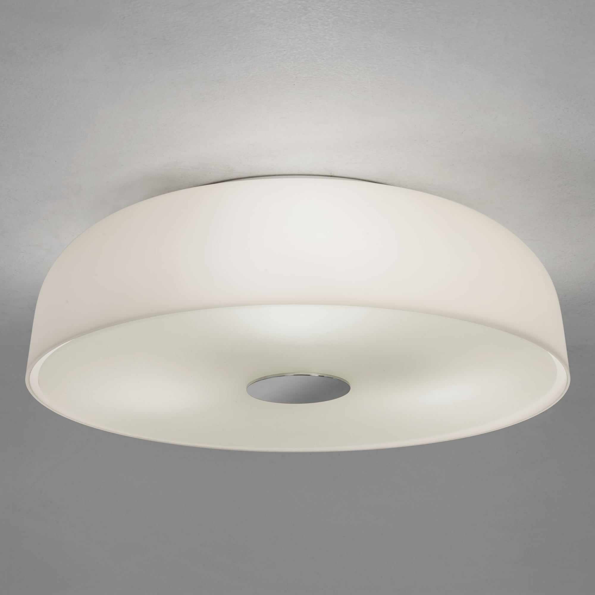 Syros French White Flush Ceiling Shade Light