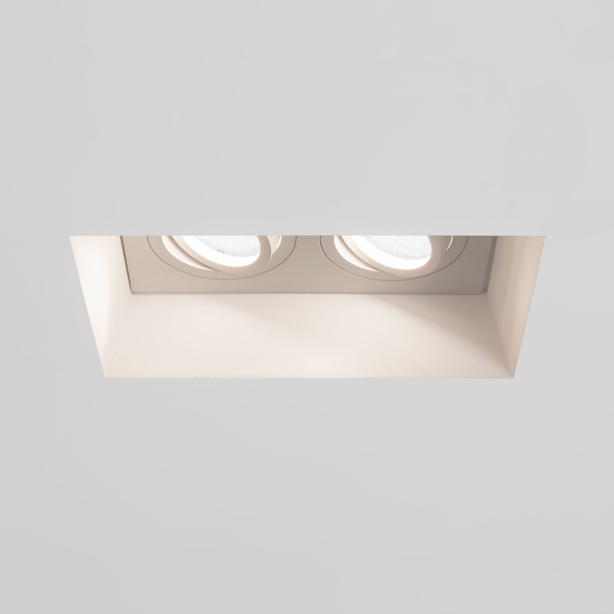 Blanco Adjustable Twin Plaster Rectangular Downlight GU10