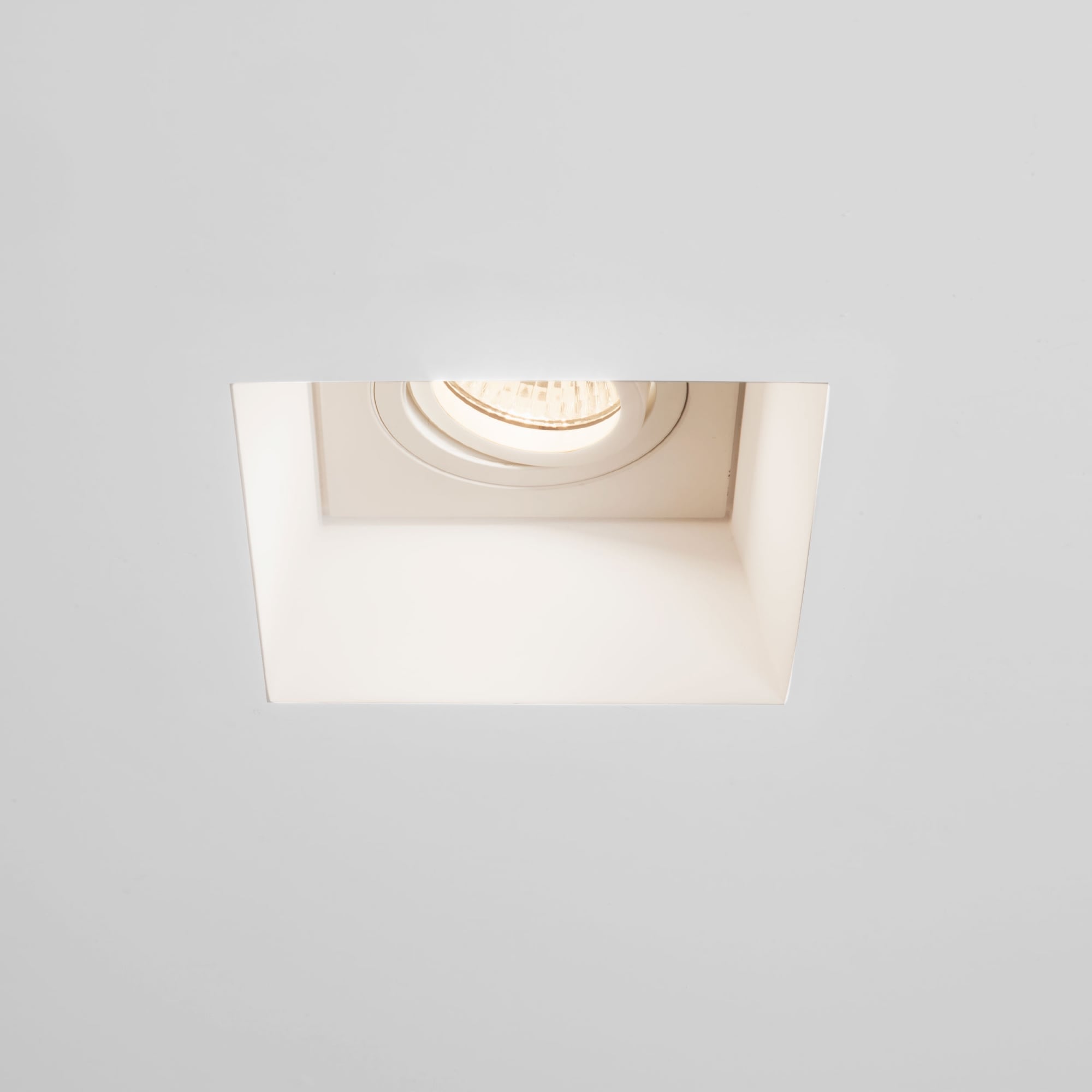 Blanco Adjustable GU10 Square Plaster Downlight