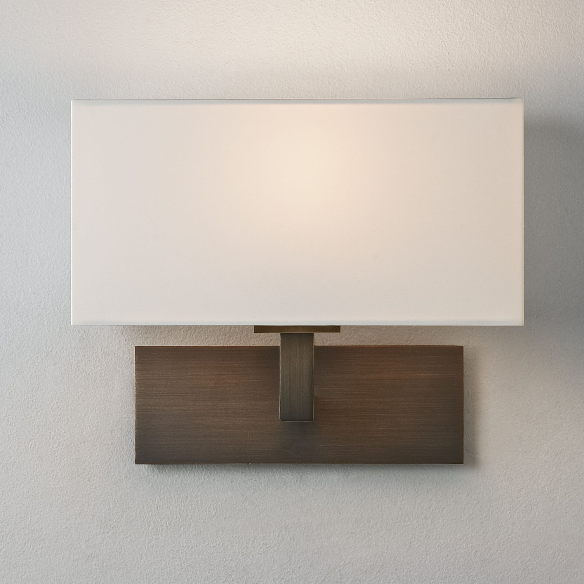 Park Lane Bronze Wall Light with White Shade