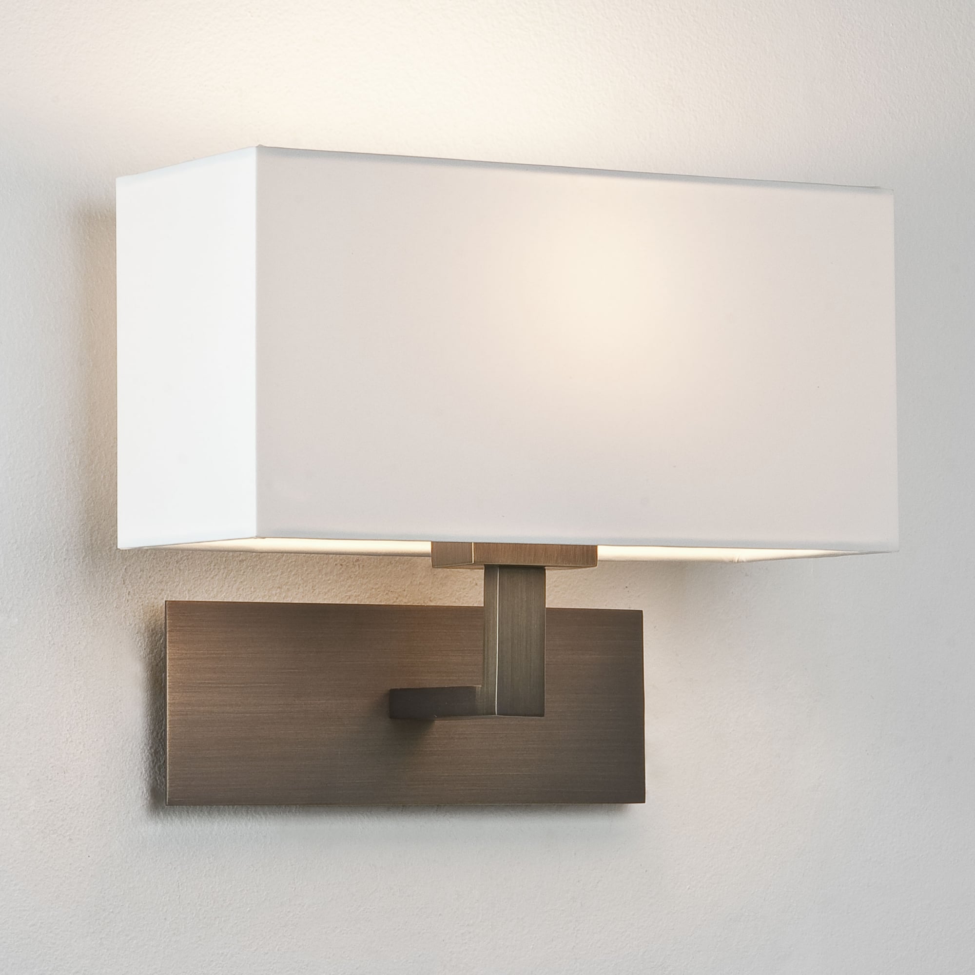 Park Lane Bronze Wall Light with White Shade