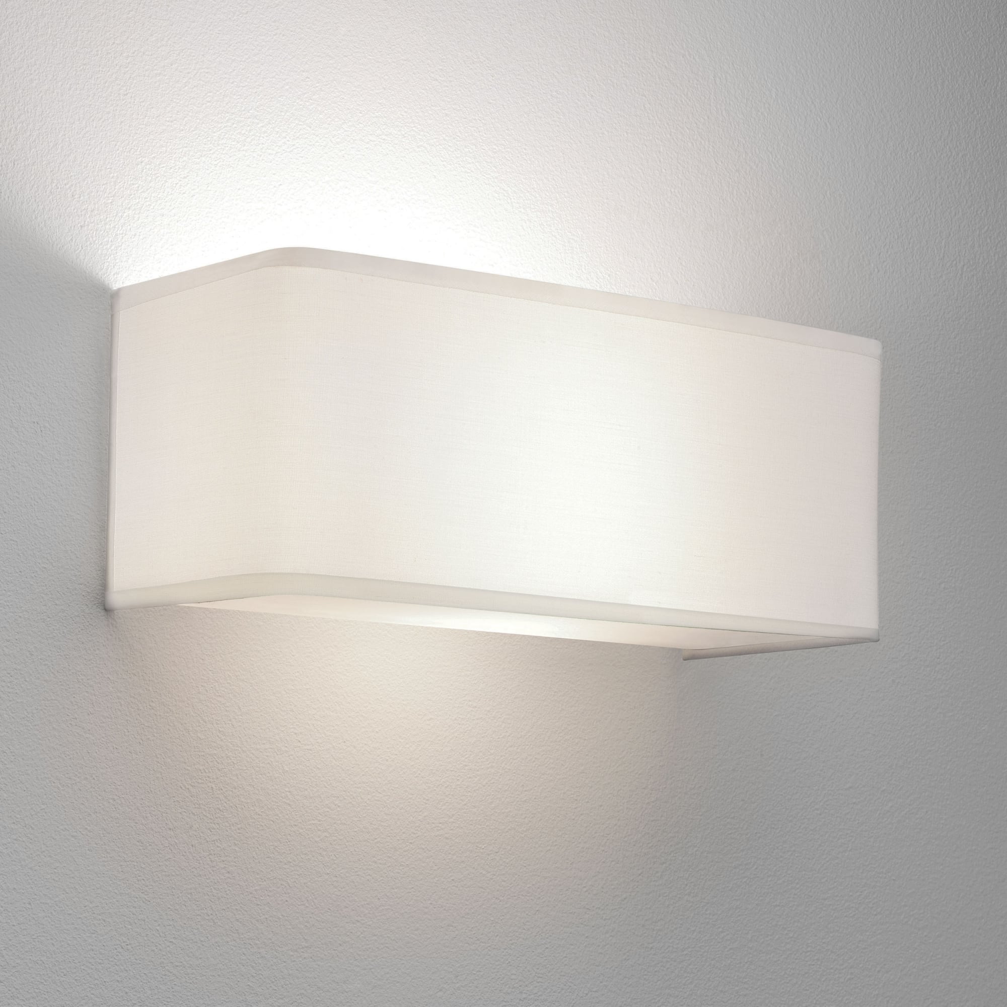 Ashino Wide Fabric Box Shade Wall Light