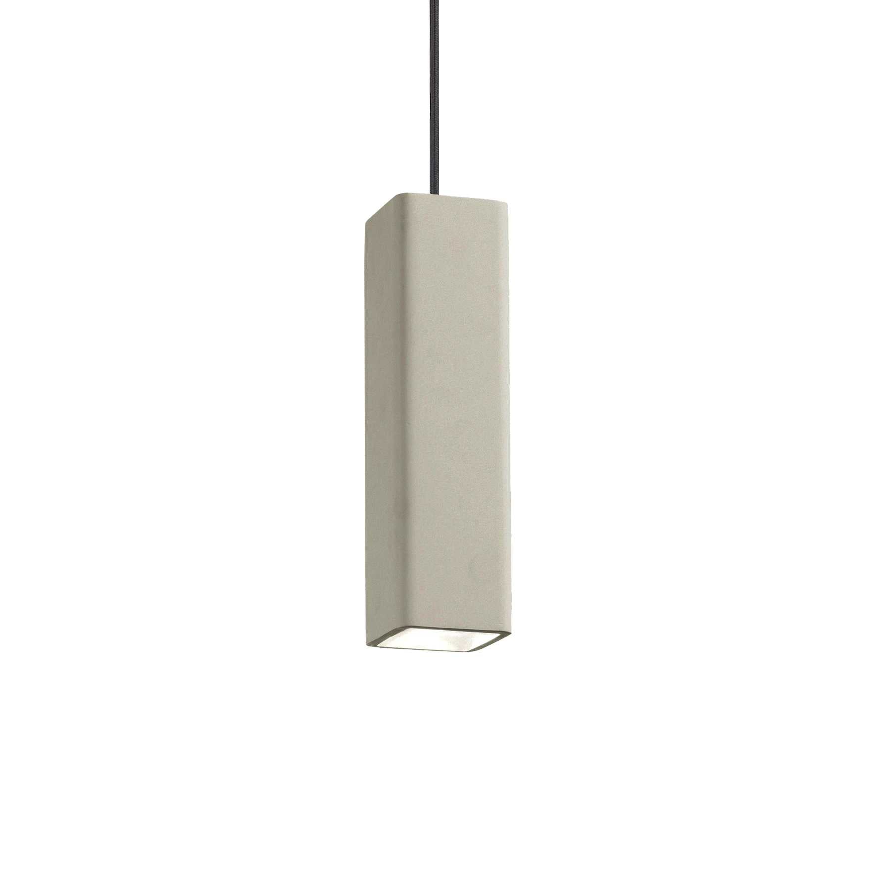 OAK Pendant Light with 1 Bulb SQUARE Cement