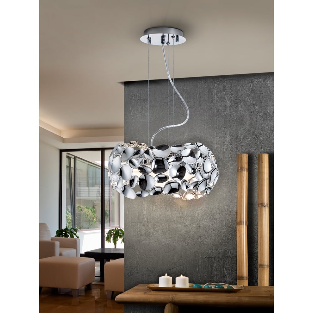 Narisa 32cm 3 Bulb LED Chrome Ceiling Pendant