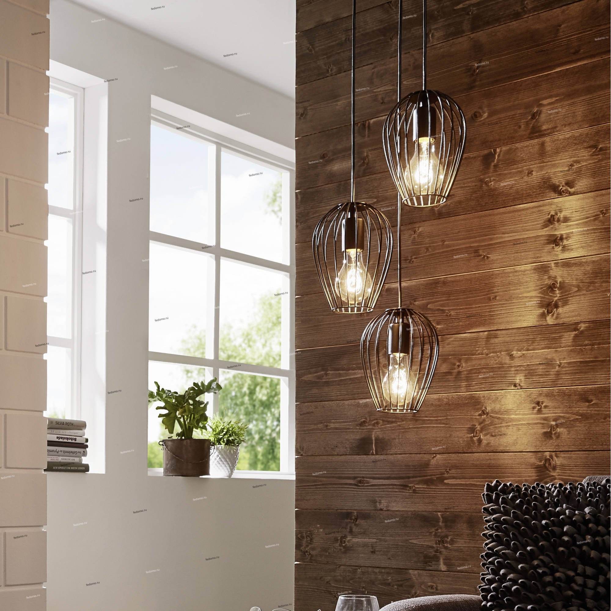 Newtown Trio of Black Ceiling Pendant Lamps