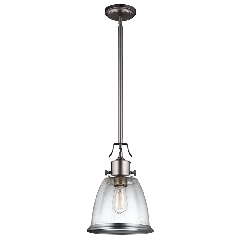 Hobson Medium Pendant Satin Nickel 1 Light Medium Pendant