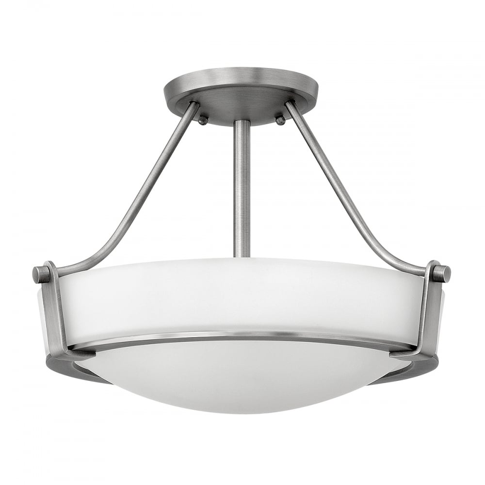 Hathaway Small Semi-flush  Antique Nickel 3 Light Small Semi-Flush