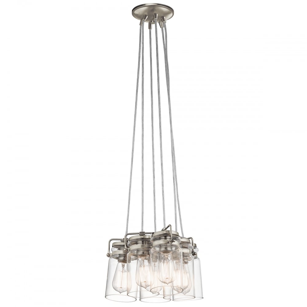 Brinley 6 Light Pendant Brushed Nickel 5 Light Light Pendant