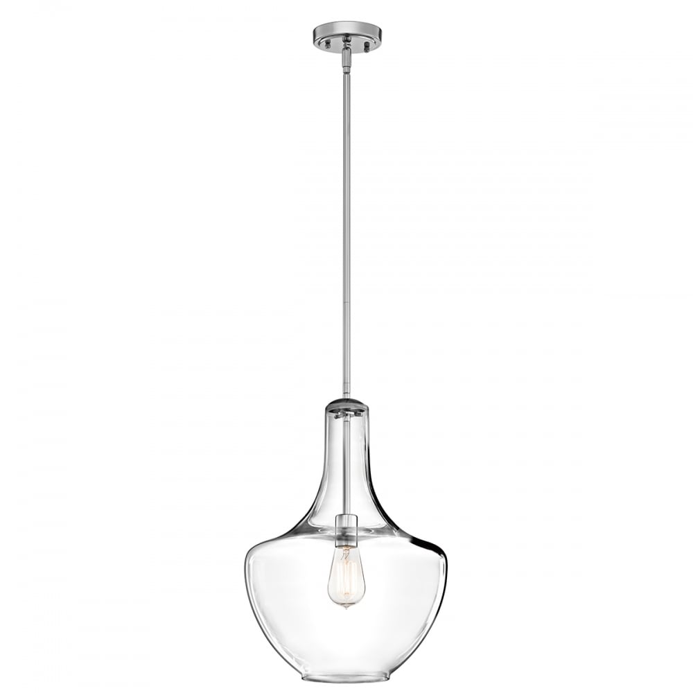 Everly 1lt Medium Pendant Chrome 1 Light Medium Pendant