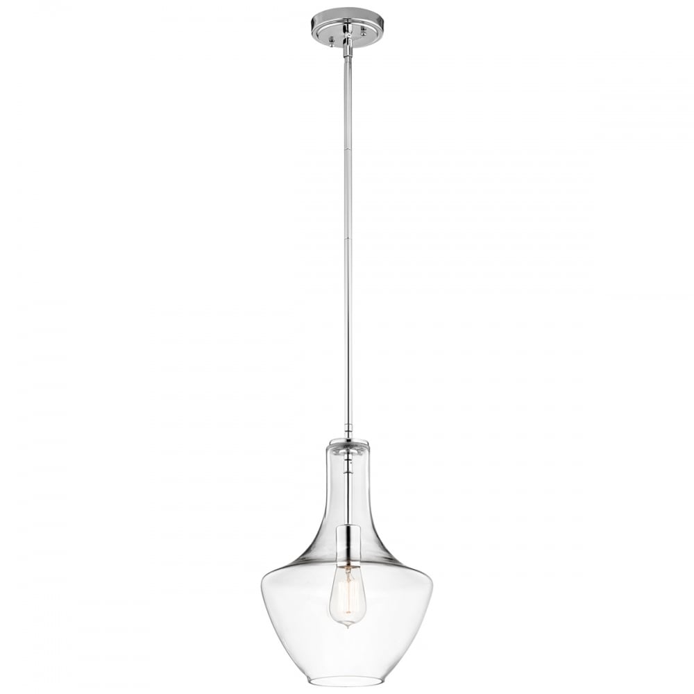 Everly 1lt Small Pendant Chrome 1 Light Small Pendant