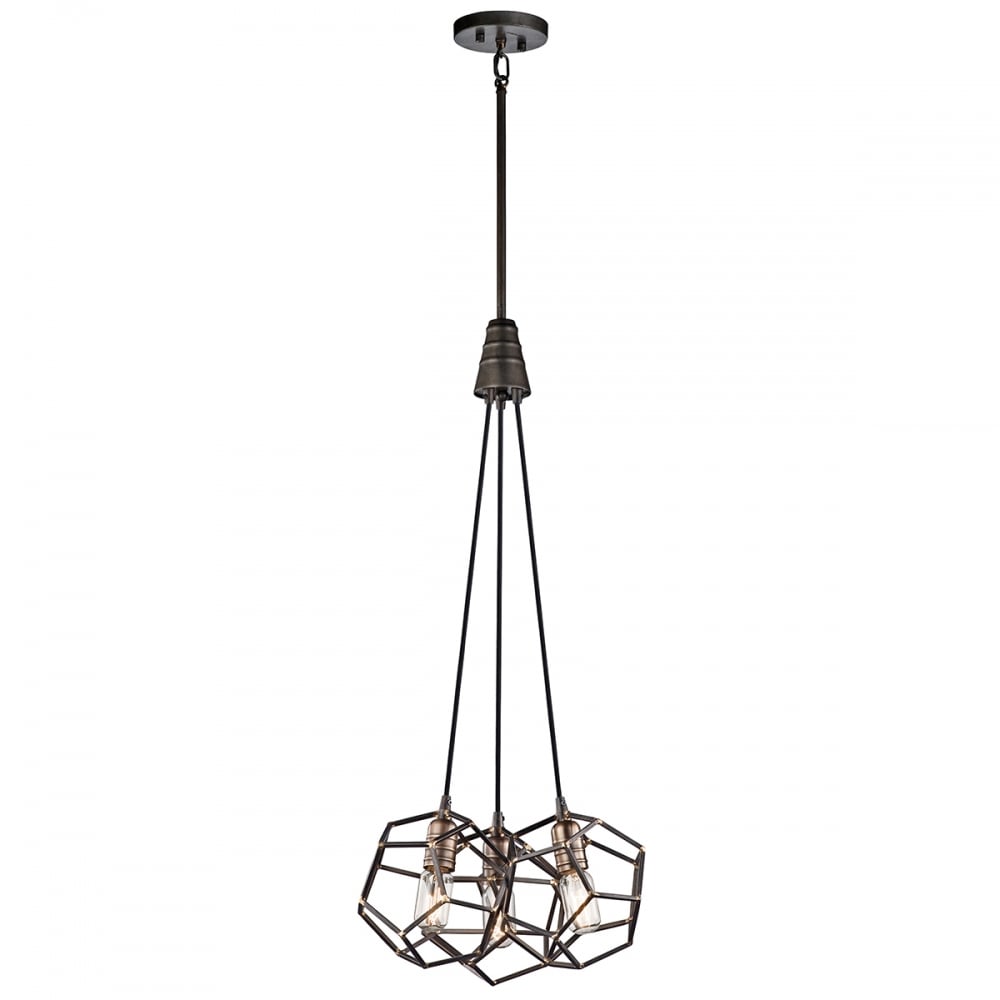 Rocklyn 3 Light Chandelier Raw Steel 3 Light Chandelier