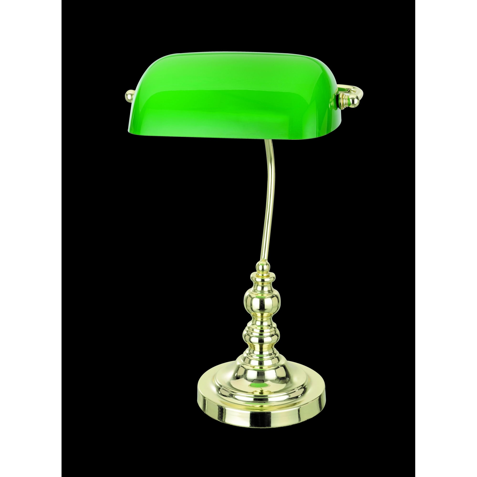 Banker Gold 1 Bulb Bankers Table Lamp, 26cm