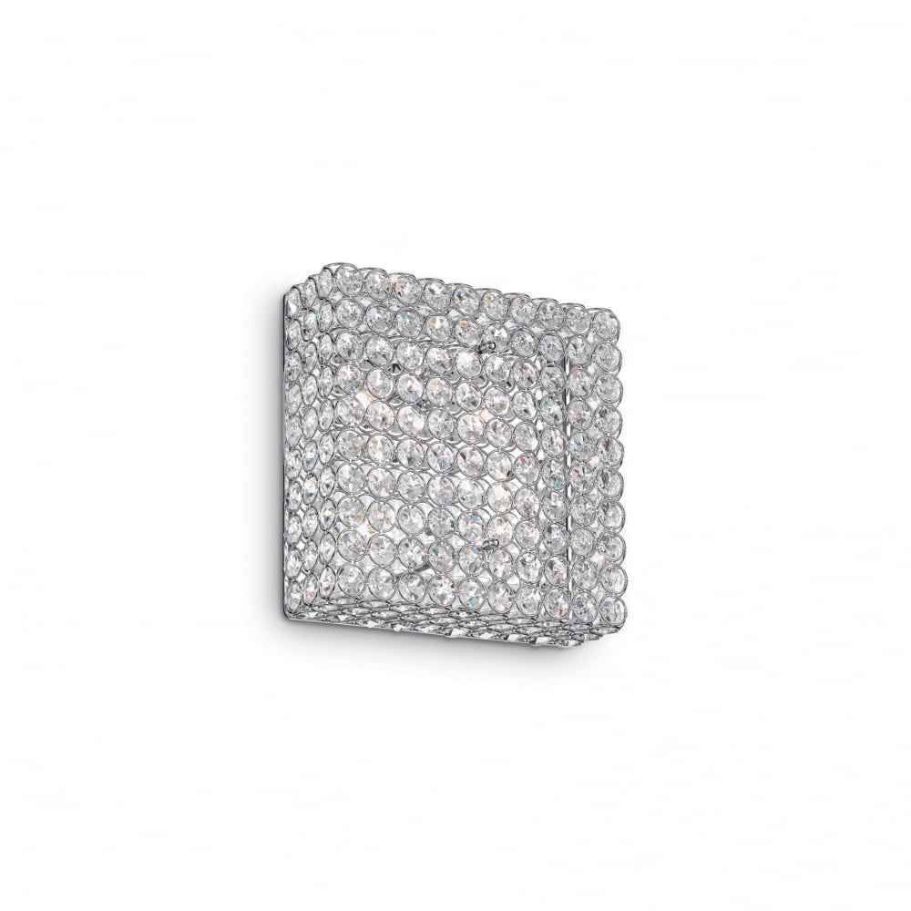 Admiral Modern Square Crystal 4 Light Wall Lamp