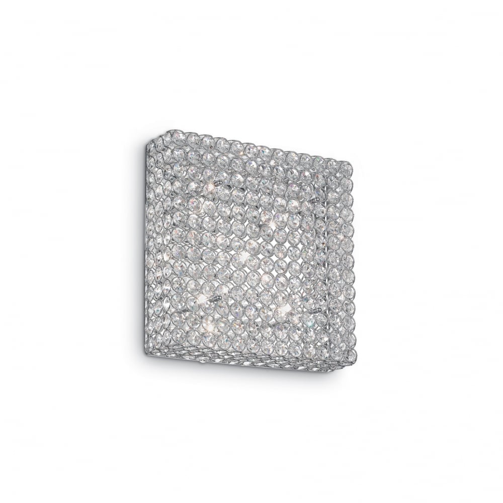 Admiral Modern Square Crystal 6 Light Wall Lamp