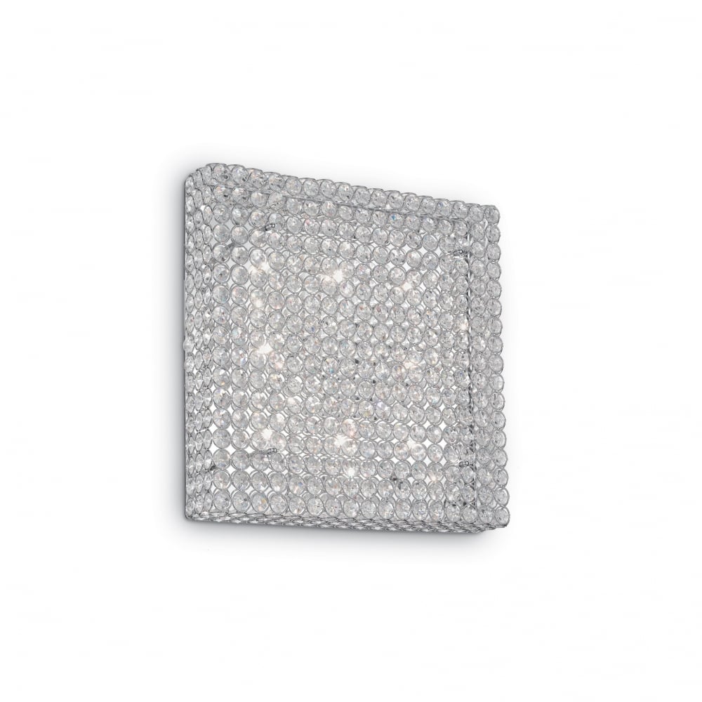 Admiral Modern Square Crystal 8 Light Wall Lamp