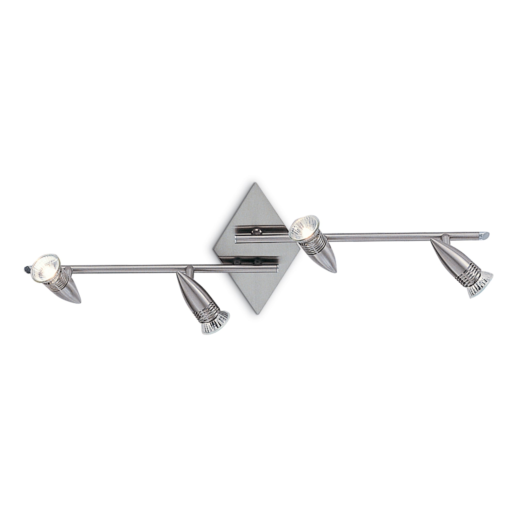 Alfa Modern Nickel Design 2 Arm Wall and Ceiling 4 Spotlight