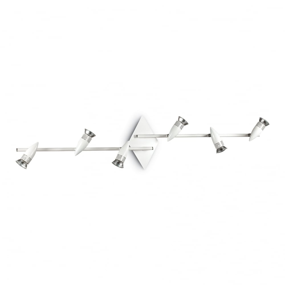 Alfa Traditional White Design 2 Arm Wall and Ceiling 6 Spotlight