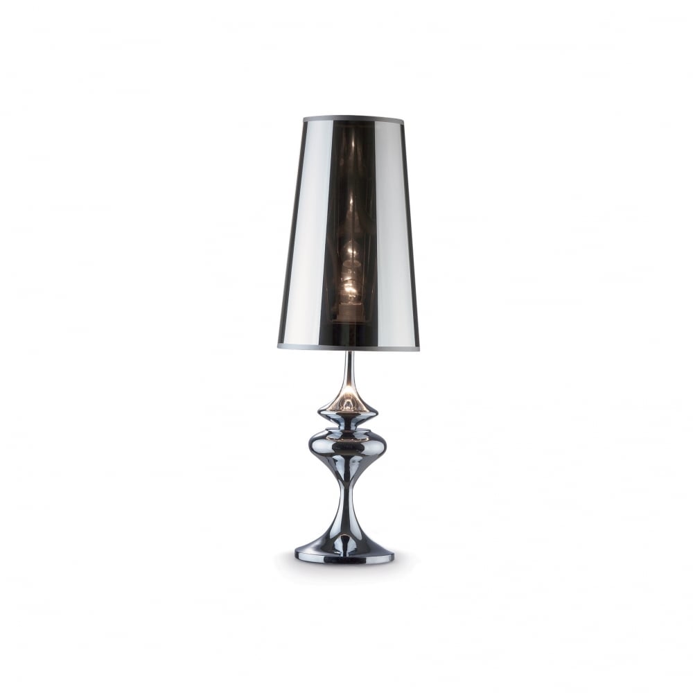 Alfiere Modern Smoked Finish Table Lamp with Semi Trans Lamp Shade