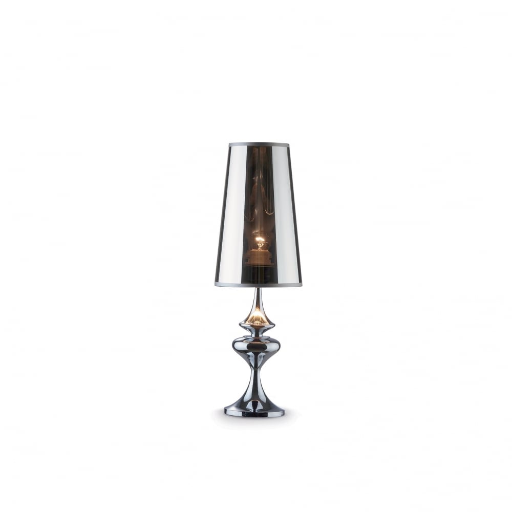 Alfiere Small Smoked Finish Table Lamp with Plastic Shade