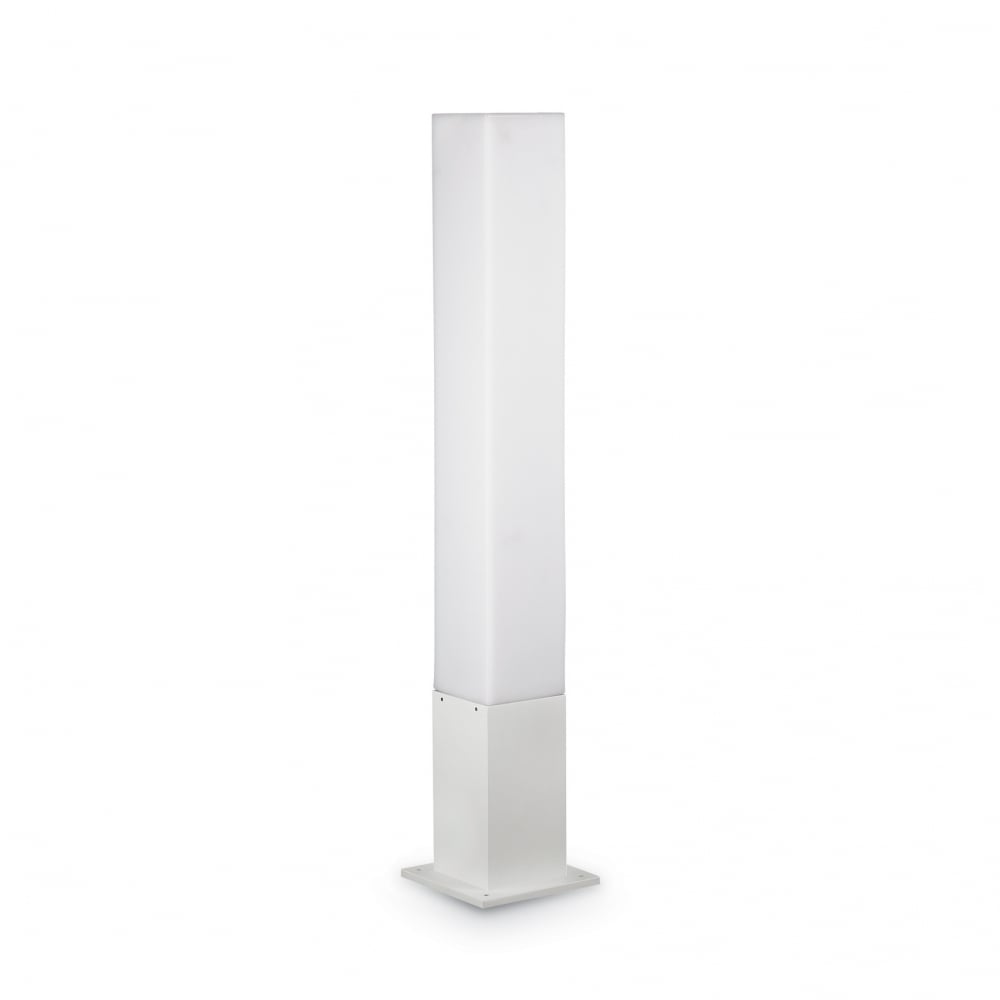 Edo Square Tubular Garden IP44 Post Light White