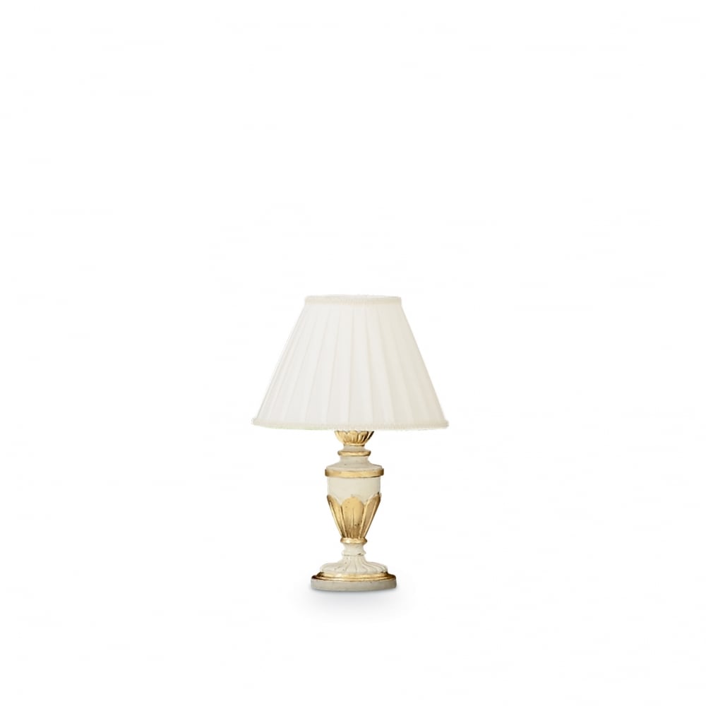 Firenze Bedside Table Lamp, White & Gold