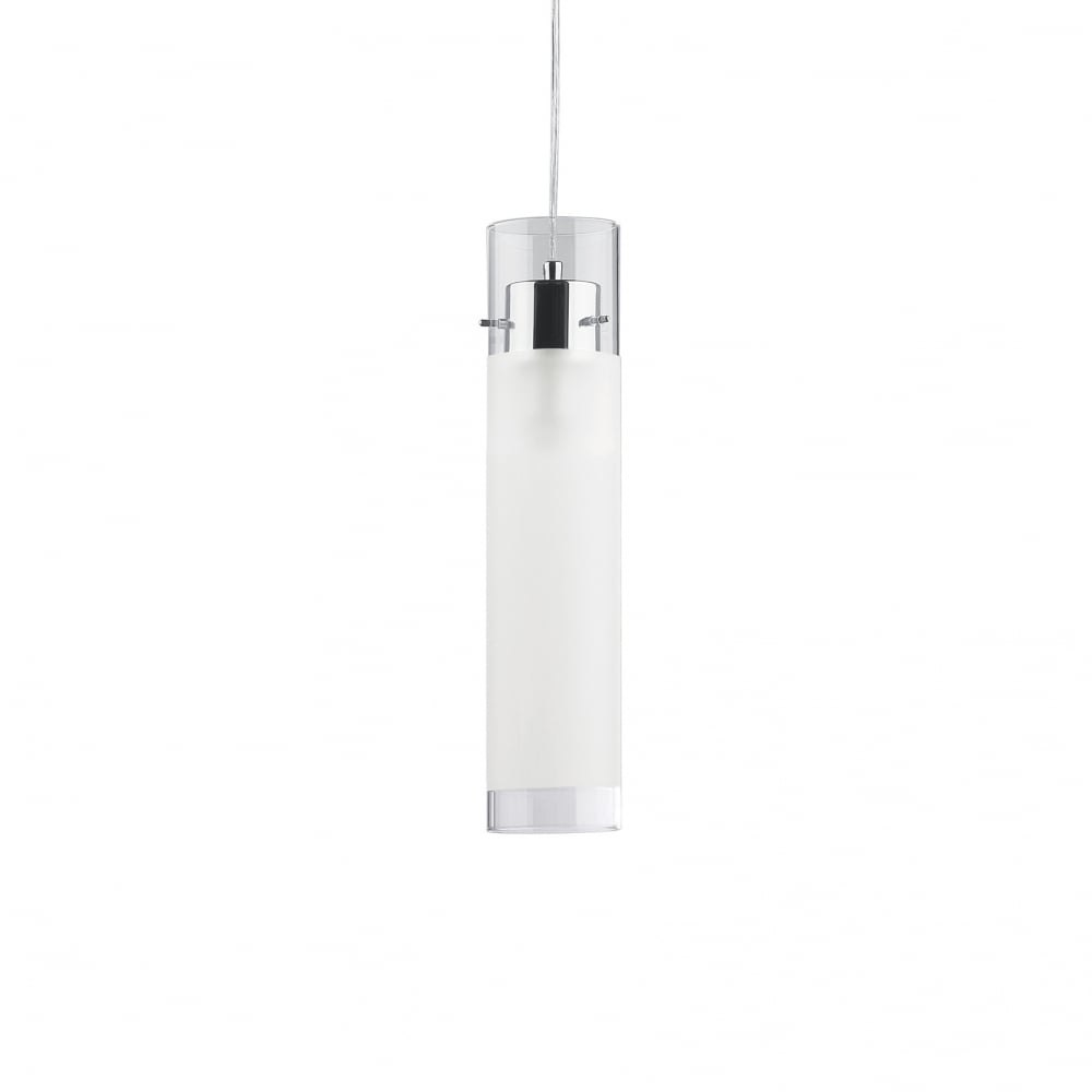 Flam Single Large Frosted Glass Pendant Tube