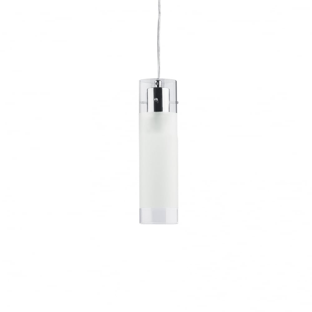 Flam Single Small Frosted Glass Pendant Tube