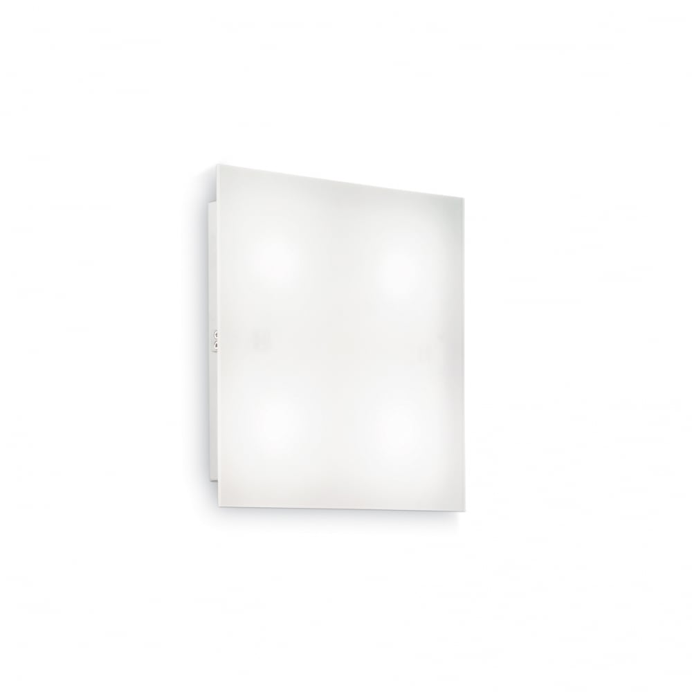 Flat Minimalist Modern White Wall Light Square Plate, 20cm