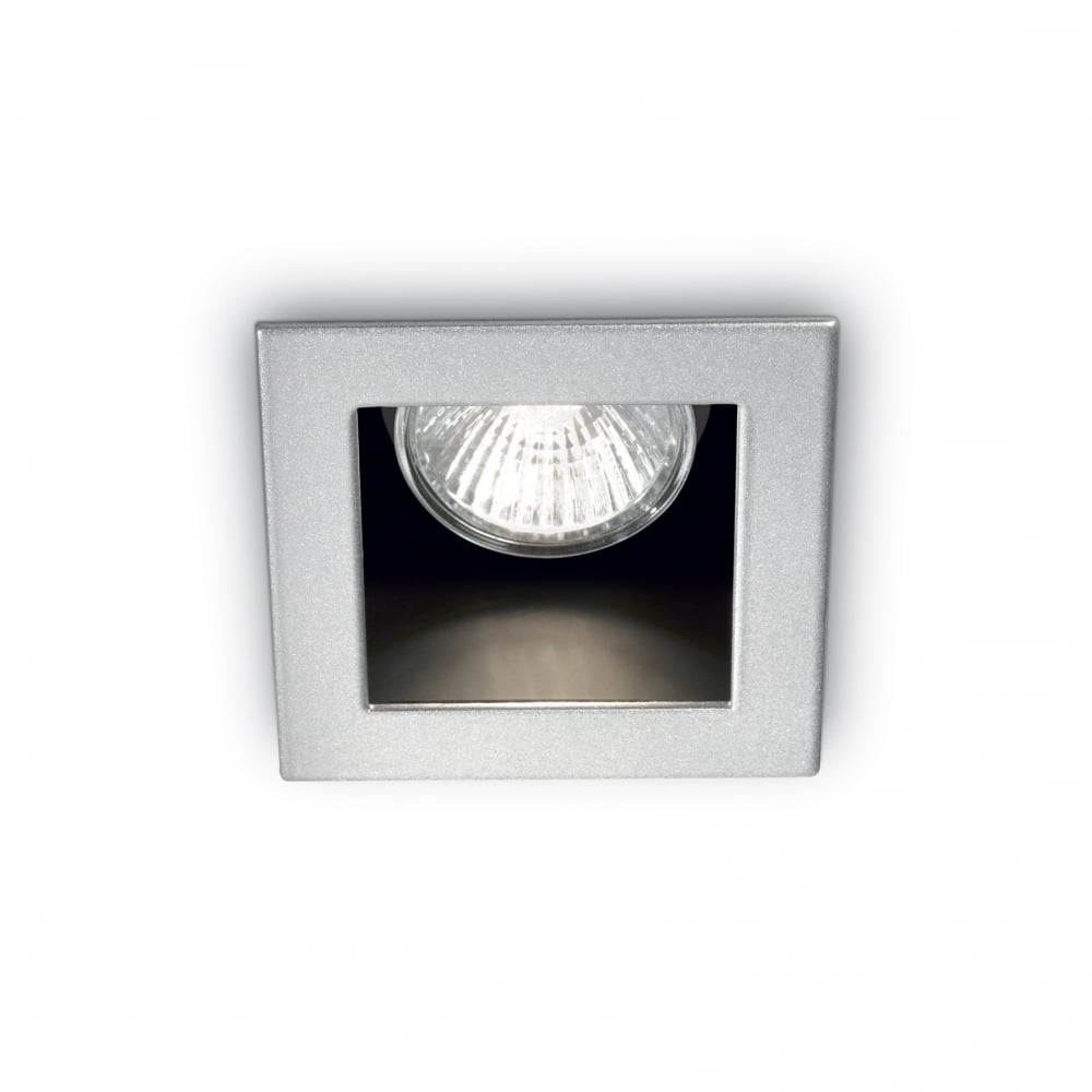 Funky Square Ceiling Recessed Downlight with off set Bezel, GU10, Aluminium