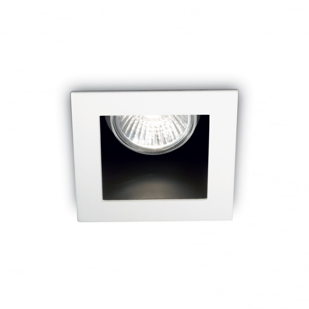 Funky Square Ceiling Recessed Downlight with off set Bezel, GU10, White