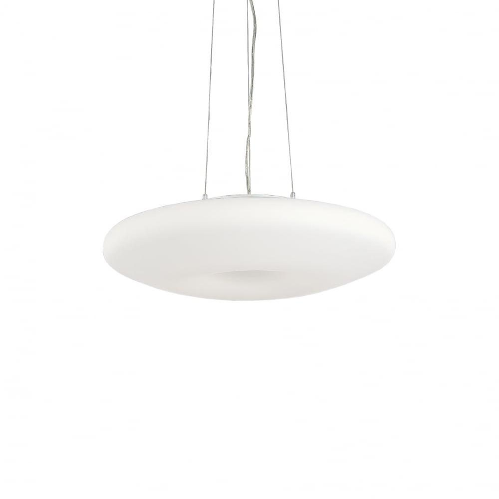 Glory Modern Plain White Round Disc Ceiling Pendant