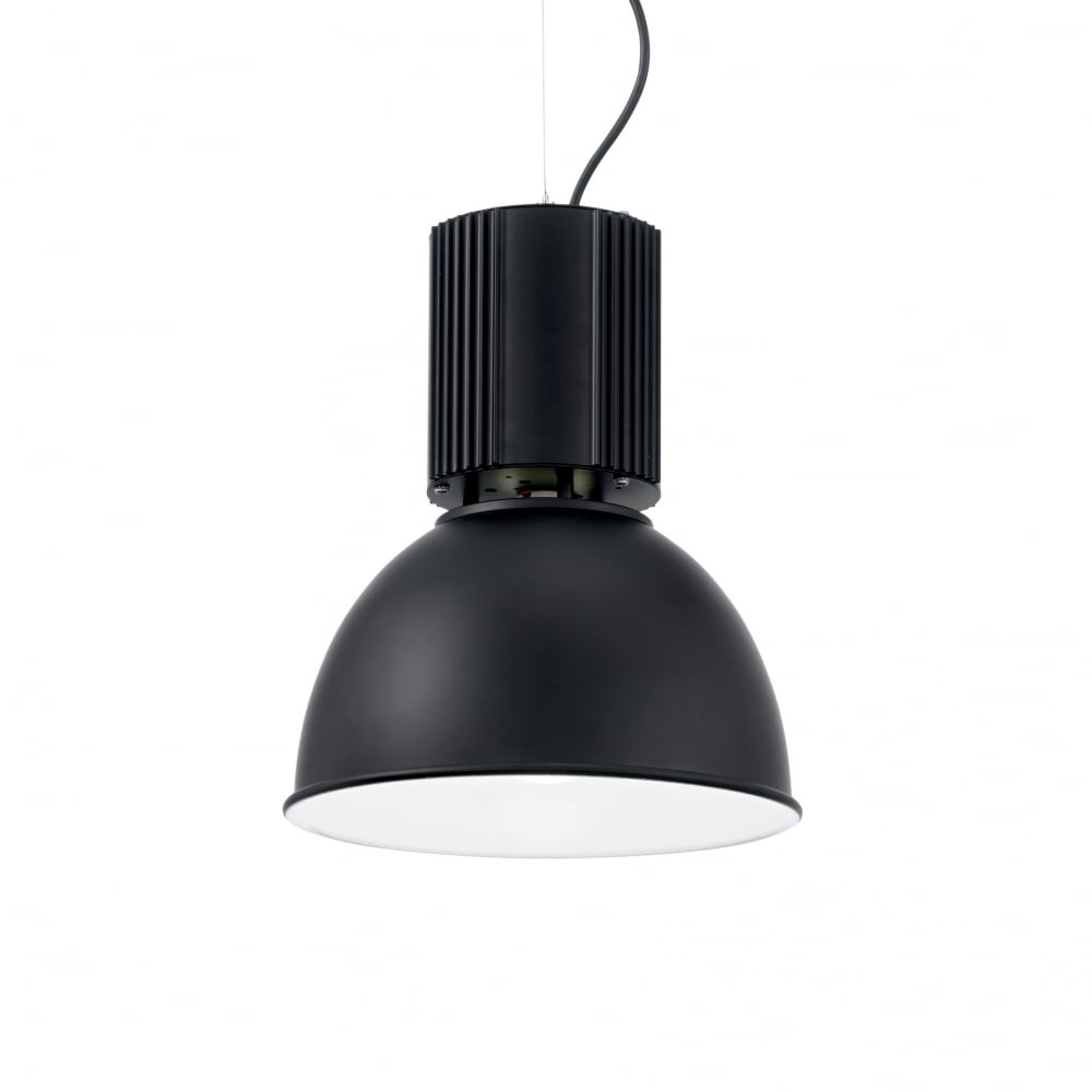 Hangar Industrial Black Dome Pendant, 32cm