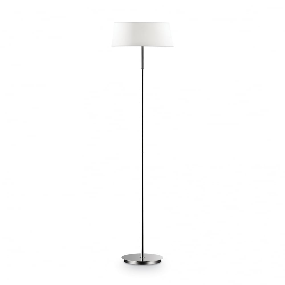 Hilton Modern Chrome and French White Floor Lamp