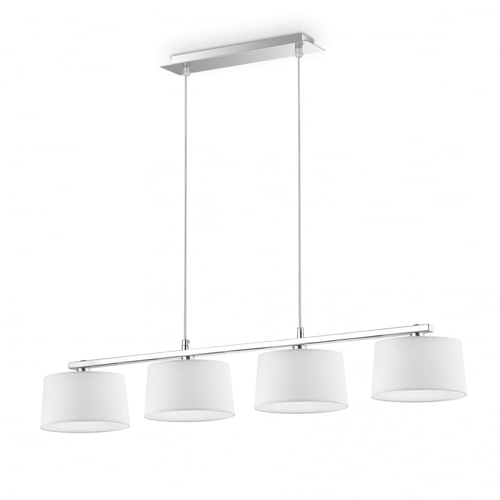 Hilton Modern Chrome and French White Island Light