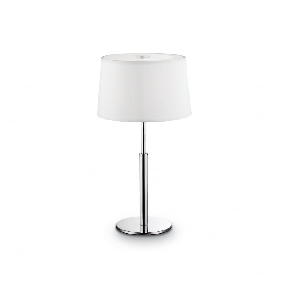 Hilton Zen French White Drum Shade Table Lamp