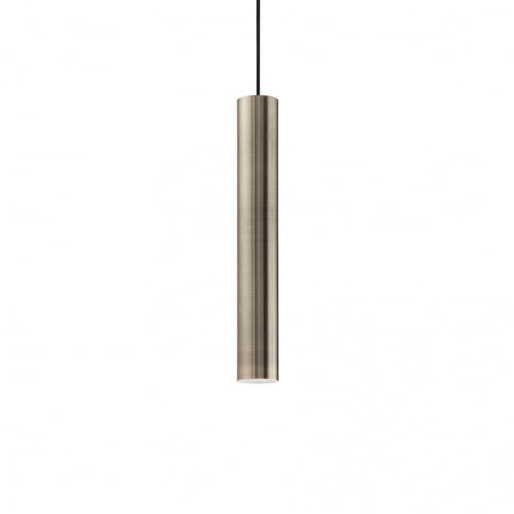 Modern Bronze Tubular Bar Spotlight Ceiling Pendant