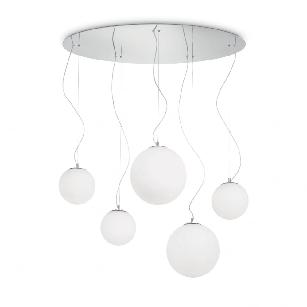 Mapa White 5 Bulb Pendant Light